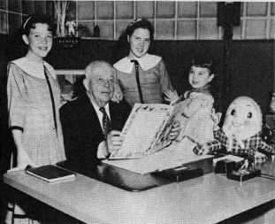 Walter Francis Cobb with his twin daughters and granddaughter