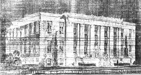 Final courthouse renovation plan Temple Hoyne Buell, architect Never materialized due to loss of 1920s election