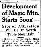 Advent of Magic Mountain Announced From the Colorado Transcript, May 30, 1957