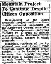 The Magic Mountain Controversy From the Colorado Transcript, June 6, 1957